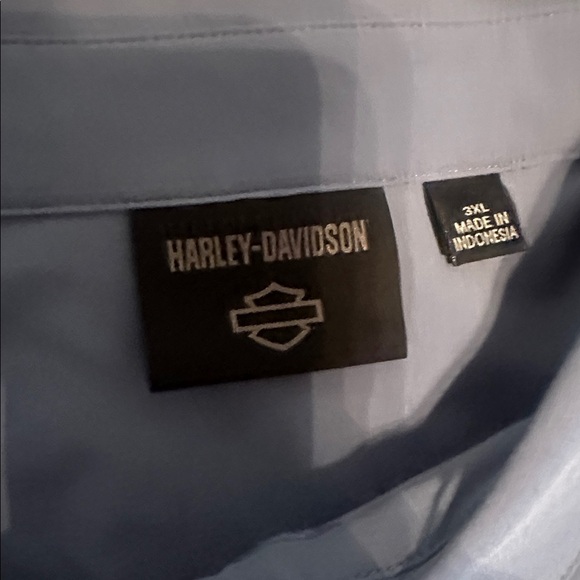 Harley-Davidson Sky Blue Shirt with Logo - Picture 3 of 3